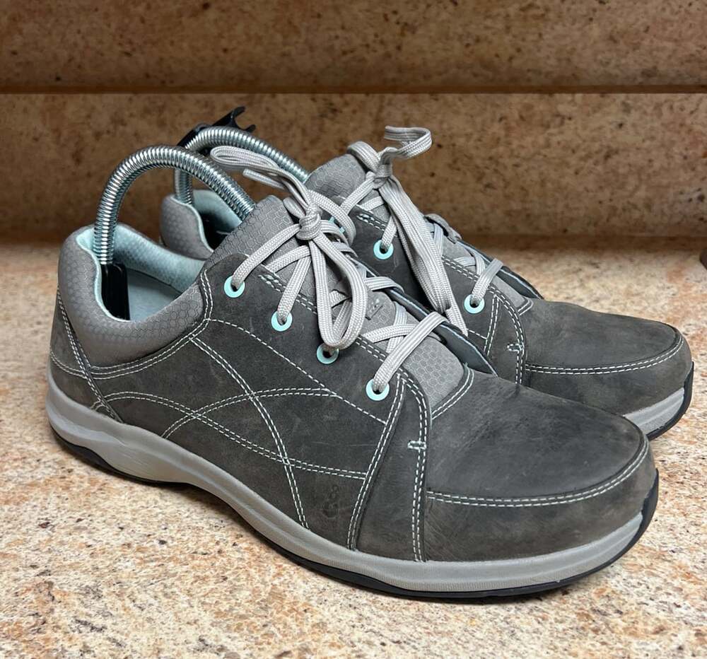 Ahnu Hiking Shoes Gray Leather